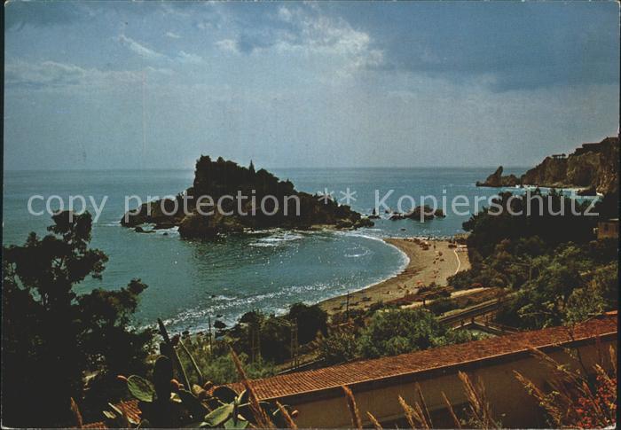 Taormina Sizilien Isola Bella Kueste Strand