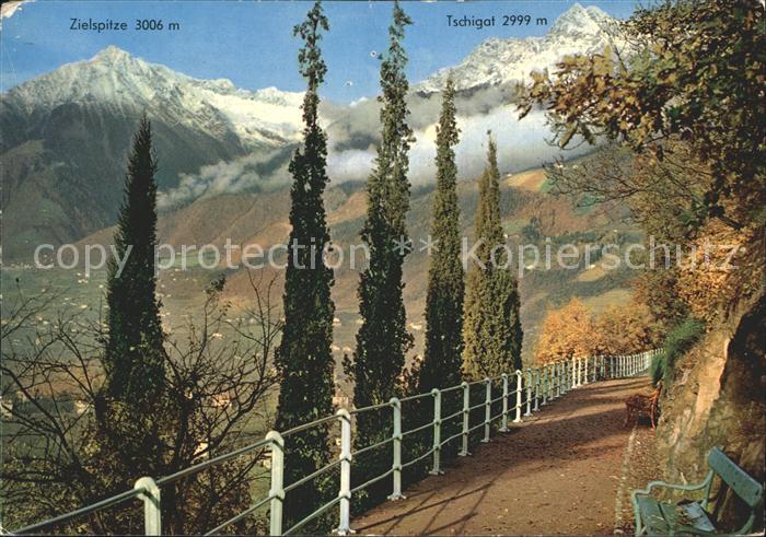 Meran Merano Tappeinerweg gegen Texelgruppe Herbststimmung