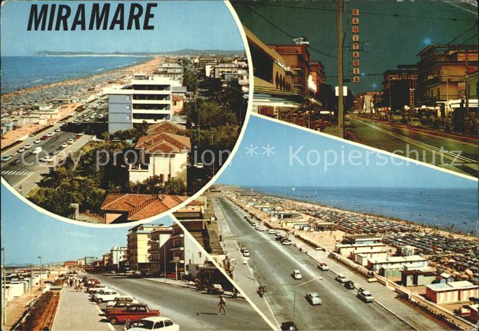 Miramare di Rimini  Panorama Strand Promenade Strassenpartie bei Nacht