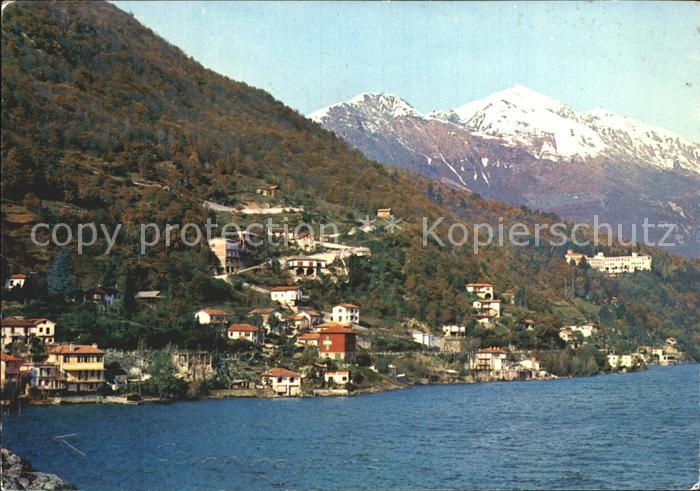 Cannobio Lago Maggiore Blick ueber den See Alpen