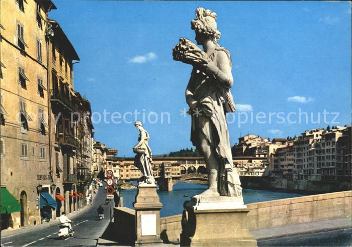 Firenze Florenz Ponte S Trinita Ponte Vecchio Statue