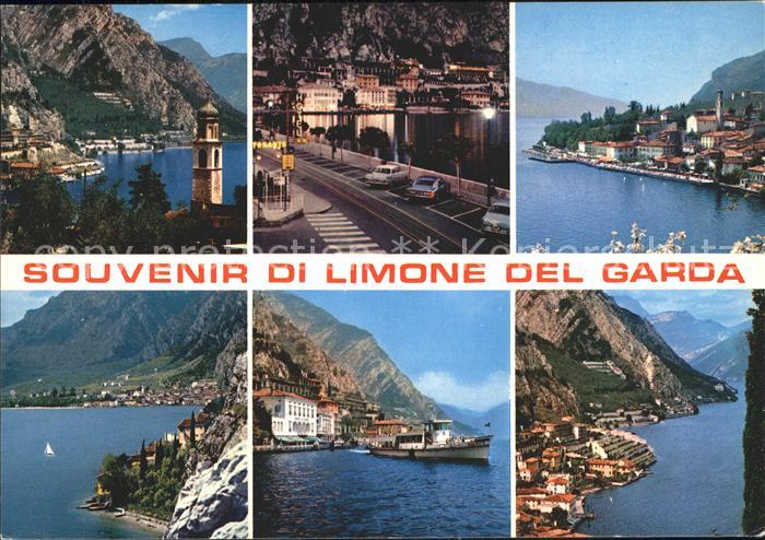 Limone sul Garda Teilansichten Kirche Gardasee Boot Alpen