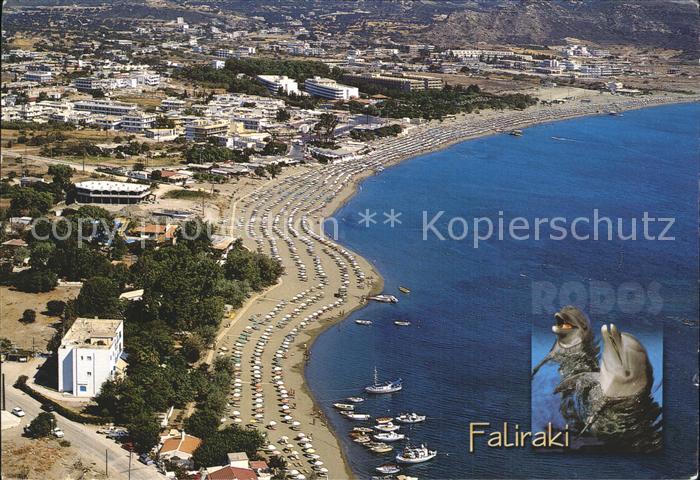 Faliraki Rhodos Strand Kueste Fliegeraufnahme Delphine