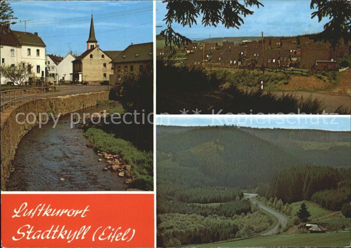 Stadtkyll Ortspartie am Bach Siedlung Landschaftspanorama