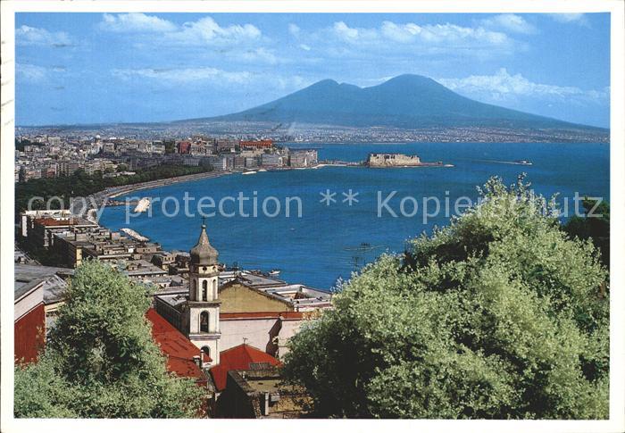 Napoli Neapel Panorama Kueste Vulkan Vesuv