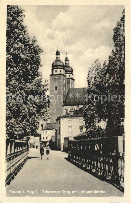 Plauen Vogtland Schwarzer Steg mit Johanniskirche