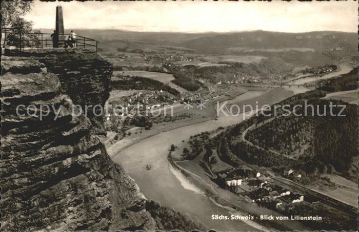 Lilienstein Blick ins Elbtal