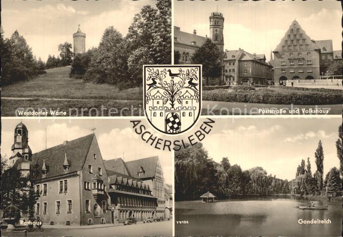 Aschersleben Sachsen-Anhalt Westdorfer Warte Poststrasse Volkshaus Gondelteich R