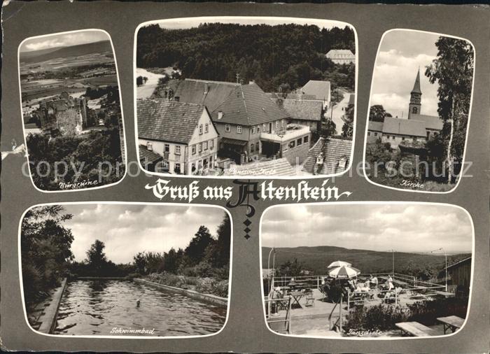 Altenstein Hassberge Burgruine Kirche Schwimmbad