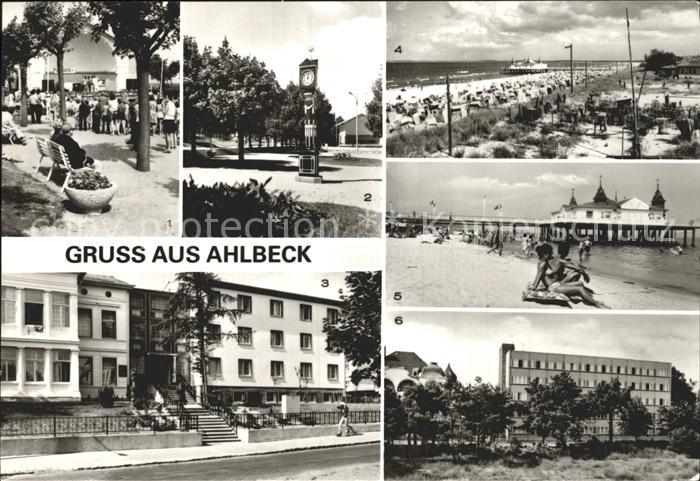 Ahlbeck Uecker-Randow Seebruecke Stranduhr Konzertpavillon Erholungshem May Kreu