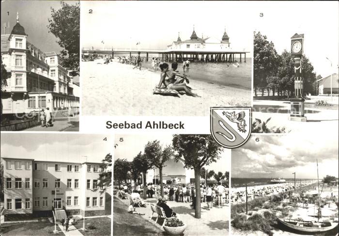 Ahlbeck Uecker-Randow Seebruecke Stranduhr Konzertpavillon Erholungsheime