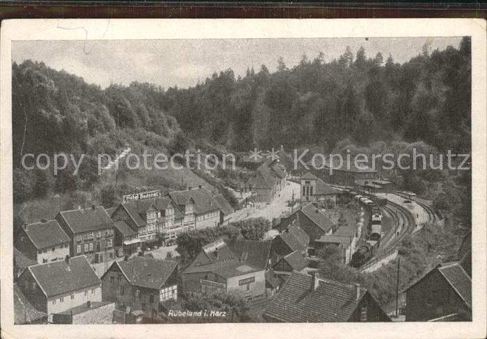 Ruebeland Harz Fliegeraufnahme mit Eisenbahn