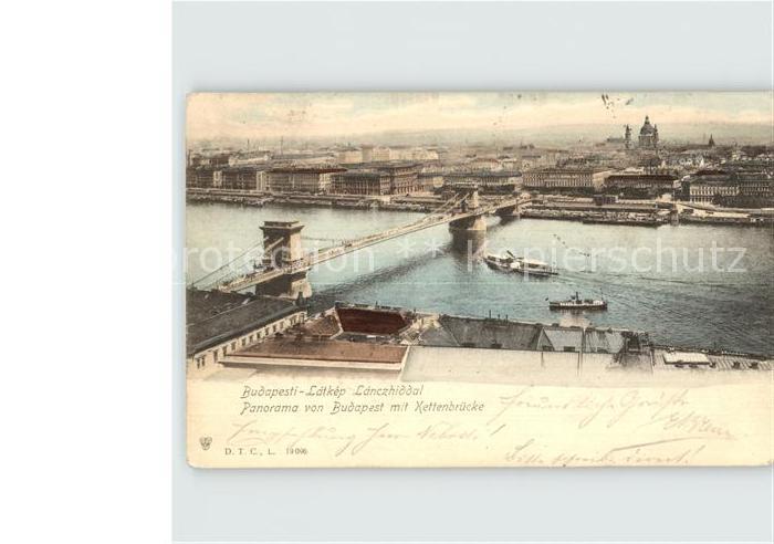 Budapest mit Kettenbruecke Donaupartei