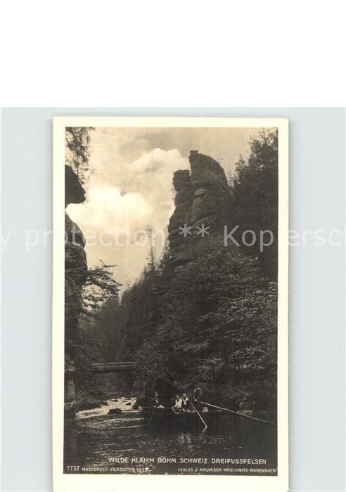 Boehmische Schweiz Wilde Klamm Dreifussfelsen