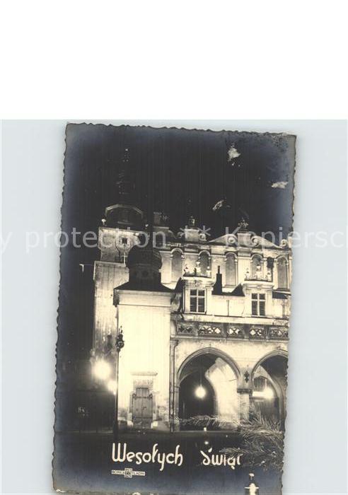 Krakow Krakau Gebaeude bei Nacht