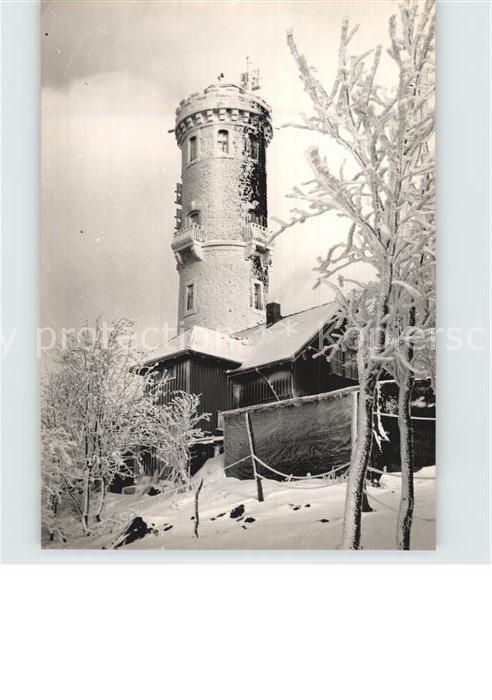 Oybin Sachsen Aussichtsturm verschneit