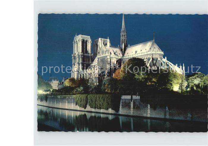 Paris Notre Dame et Seine a Nuit