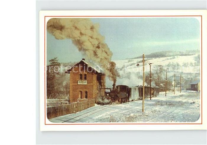 Wolkenstein Erzgebirge Joehstadt Schmalspurbahn Bahnhof Steinbach