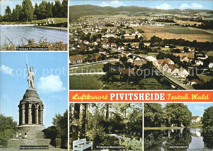 Teutoburgerwald Pivitsheide Hermannsdenkmal Muehlenteich Kriegsgraeberstaette