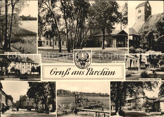 Parchim Mecklenburg-Vorpommern Bahnhof Wocker See Strasse des Friedens Badeansta