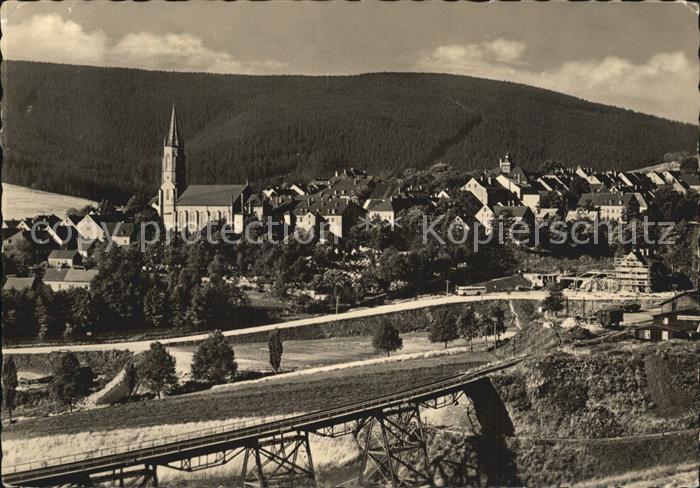 Oberwiesenthal Erzgebirge Teilansicht mit Kirche