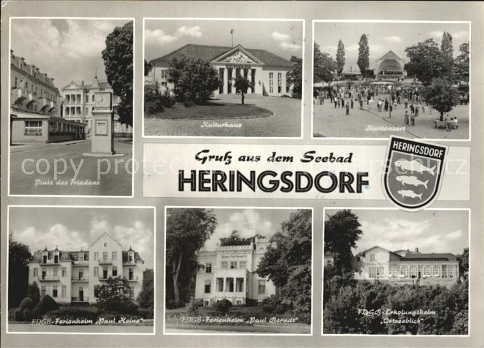 Heringsdorf Ostseebad Usedom Kulturhaus Ferienheim Paul Heine Platz des Friedens