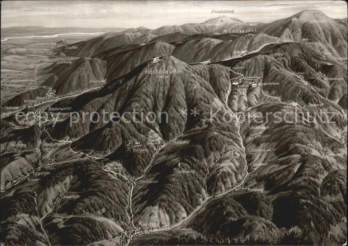 Hochblauen Landkarte Berge