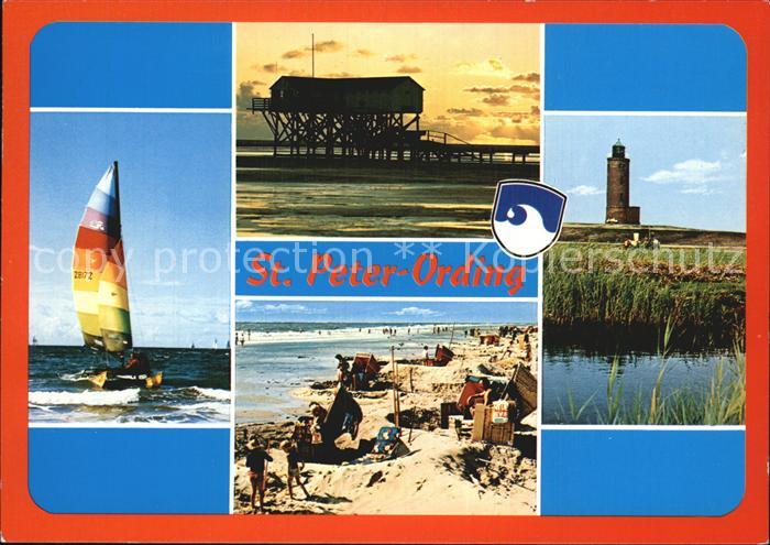 St Peter-Ording Strand Leuchtturm Segelboot