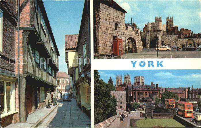 York UK The Shambles the Bootham Bar Minster from Walls