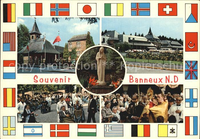 Banneux Religioese Zeremonie Kirche Fahnen