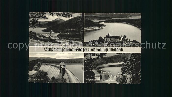 Edersee mit Sperrmauer und Schloss Waldeck