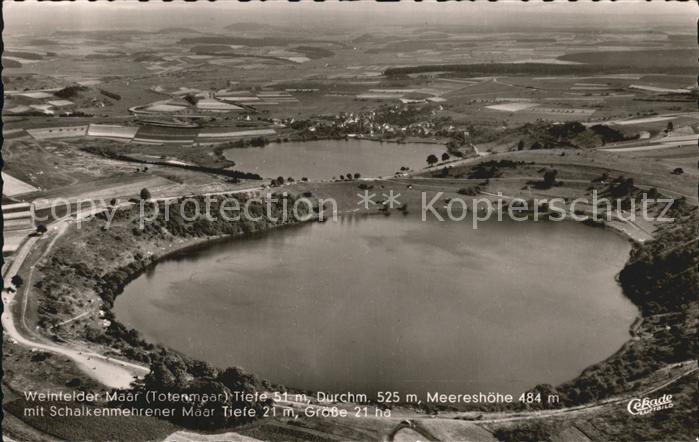 Weinfelder Maar Fliegeraufnahme mit Schalkenmehrer Maar