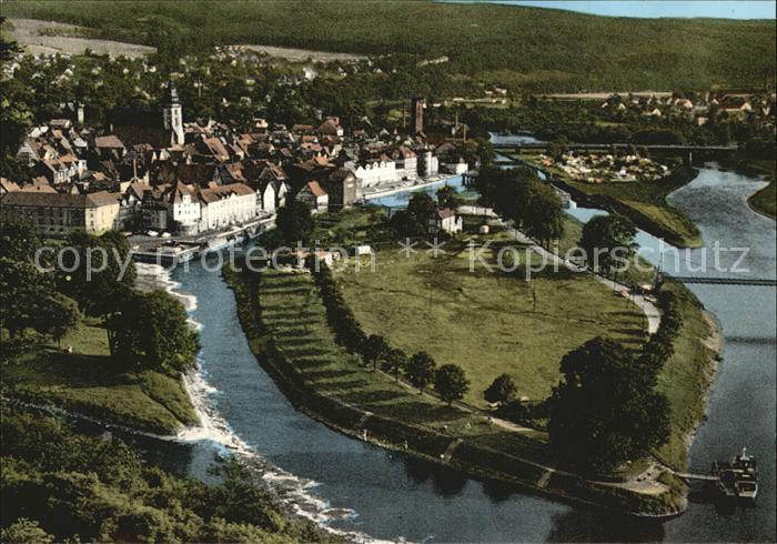 Hann. Muenden Zusammenfluss Fliegeraufnahme