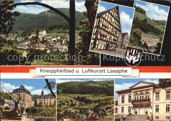 Laasphe BAD LAASPHE NRW alter Winkel Schloss Wittgenstein Kurklinik Emmaburg