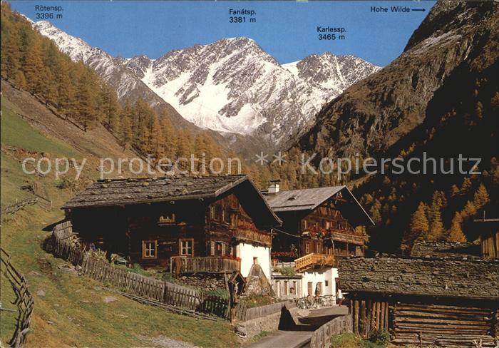 Schnalstal Gasthaus Jaegerrast Vorderkasse