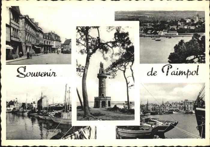 Paimpol Hafen Strassenpartie Leuchtturm