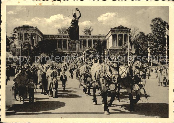 Muenchen Bayern Pferdewagen Bavaria Ruhmeshalle