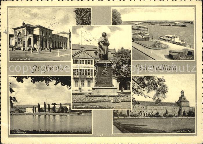 Bonn Rhein Rheinufer Hauptbahnhof Universitaet