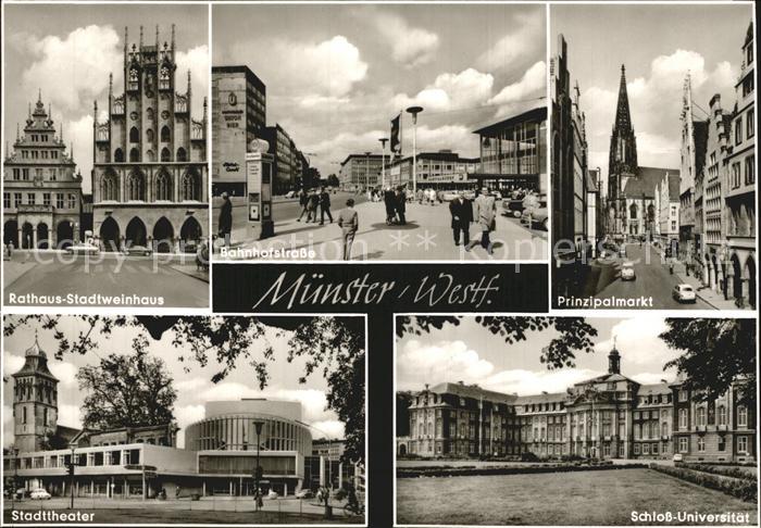 Muenster Westfalen Rathaus Stadtweinhaus Prinzipalmarkt Schloss-Universitaet