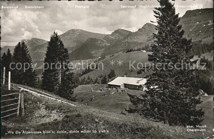 Allgaeu Region Rindalphorn Sellekopf Hochfluhalpkopf