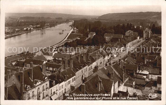 Villeneuve-sur-Yonne Panorama L'onne Rue Carnot