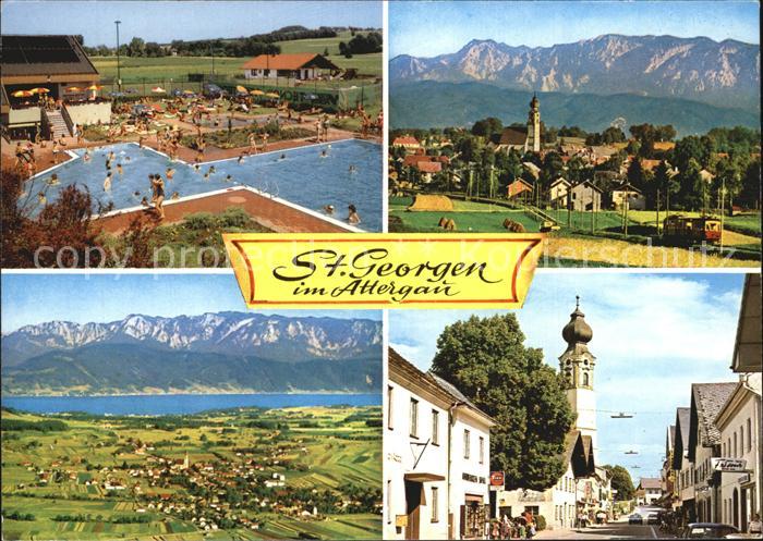 Sankt Georgen Attergau Badeort Salzkammergut Schwimmbad Ortsansichten