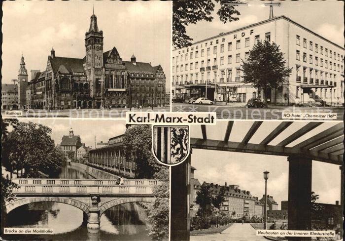 Chemnitz Karl Marx Stadt Rathaus Bruecke Innere Klosterstrasse
