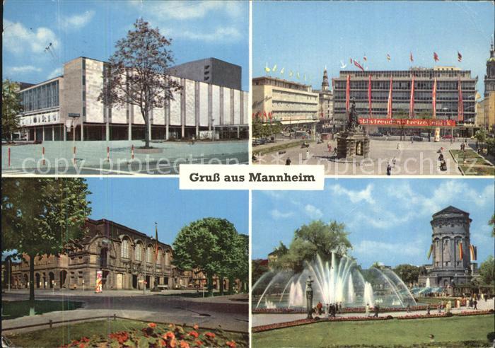 MANNHEIM BW Nationaltheater Paradeplatz Rosengarten Wasserturm