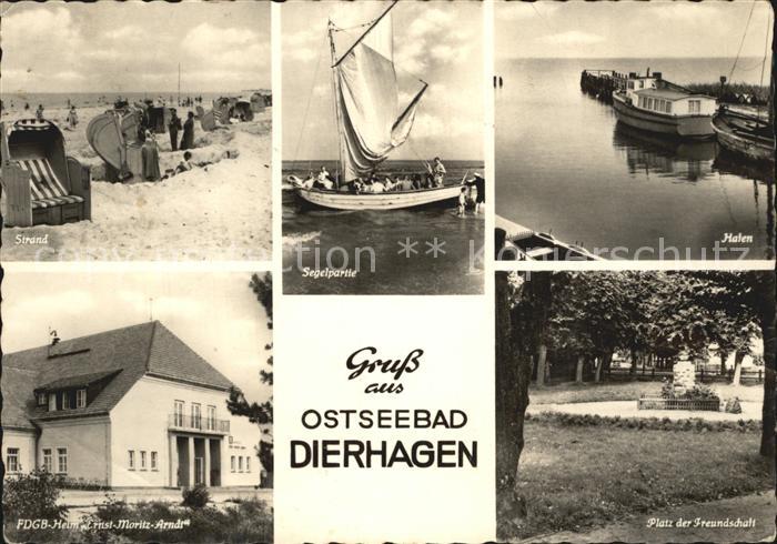 Dierhagen Ostseebad Strand Hafen Segelpartie Platz der Freundschaft