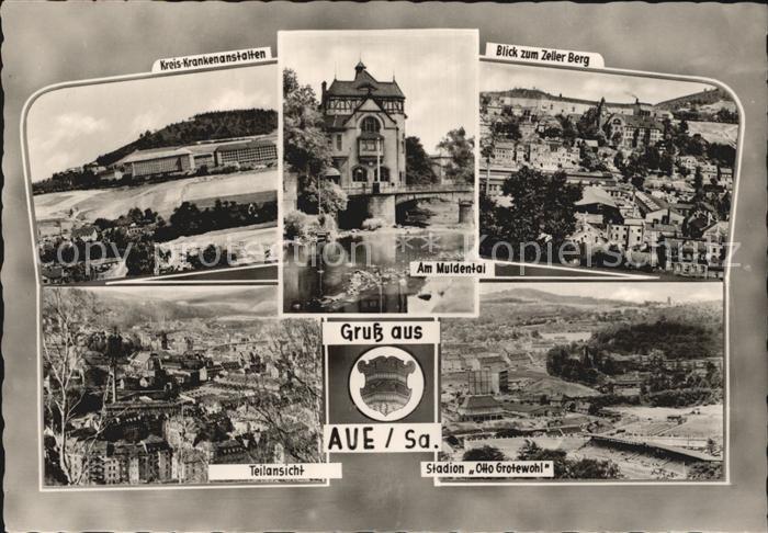 Aue Sachsen Stadtion Otto Grotewohl Teilansicht Zeller Berg