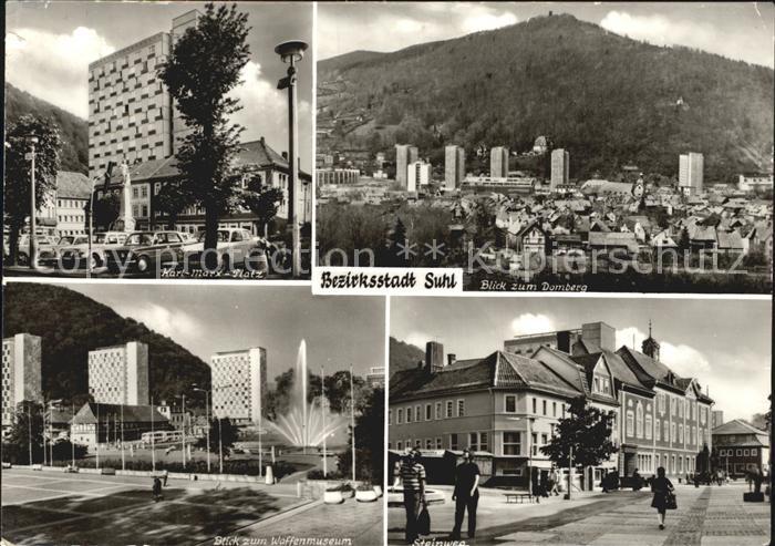 Suhl Thueringer Wald Bezirksstadt Waffenmuseum Blick zum Domberg Steinweg