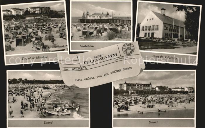 Ahlbeck Ostseebad Strand Milchbar Seebruecke Erholungsheim