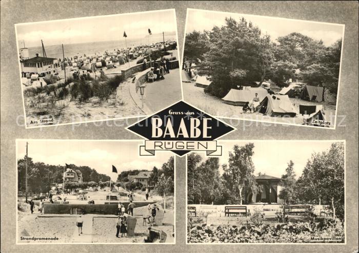 Baabe Ostseebad Ruegen Strand Zeltplatz Strandpromenade Musikpavillon