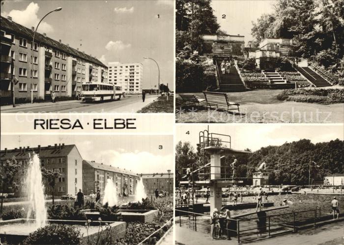 Riesa Sachsen Dresdner Strasse Freitreppe Stadtpark Freibad